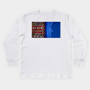 BESIDE the BLUE DOOR. Casablanca, Morocco Kids Long Sleeve T-Shirt